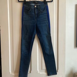 Veronica Beard Kate 10” Skinny With Tuxedo Stripe